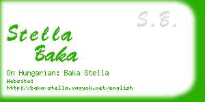 stella baka business card